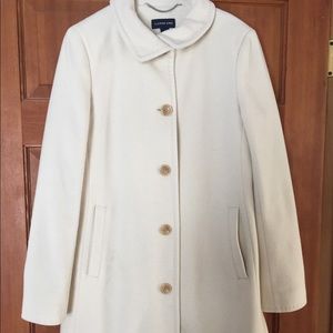 Lands’ End Wool/Cashmere Ivory Peacoat
